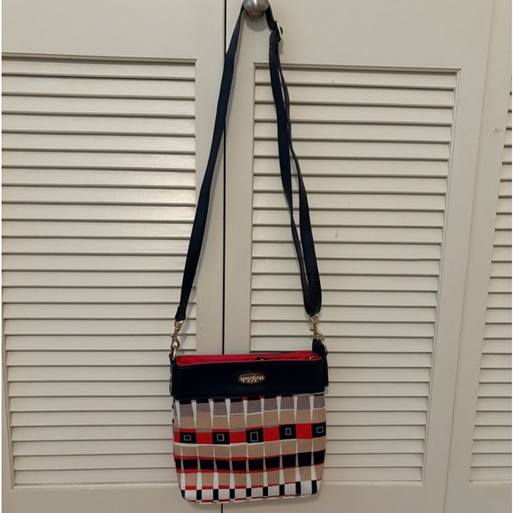 Spartina 449 Quarterdeck Navy Trim Plaid adjustable crossbody/shoulder bag - Picture 6 of 11